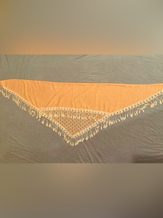 Accessories - Peach Lace-Trim Women's Shawl